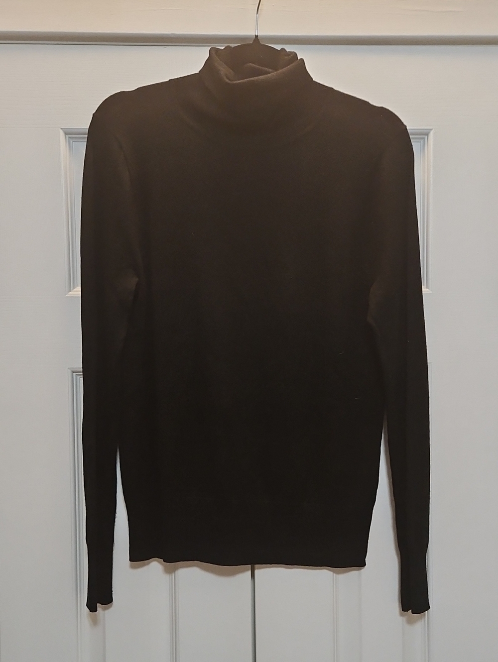 J. Crew Factory Women's Black Turtleneck Merino Wool Sweater L Like NEW